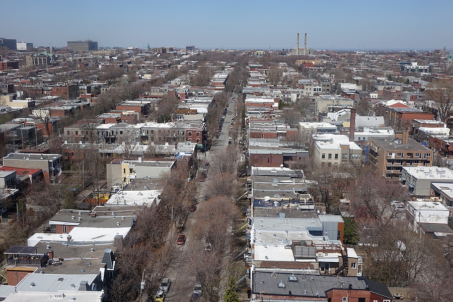 Aerial view of a modest city