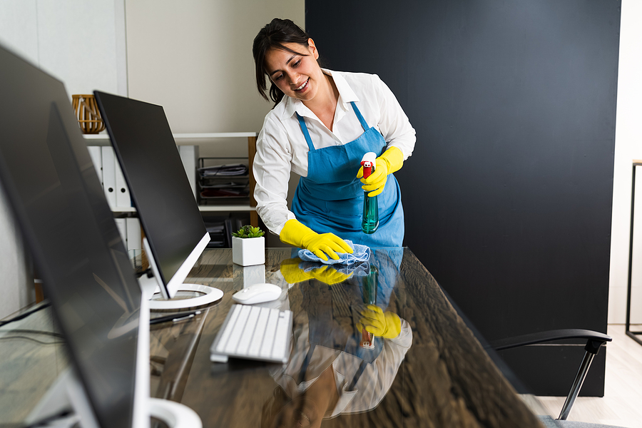 janitor cleaning office